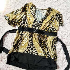 Vintage Y2K Statement Quirky Grandmacore Maximalist V Neck Womens Blouse 22